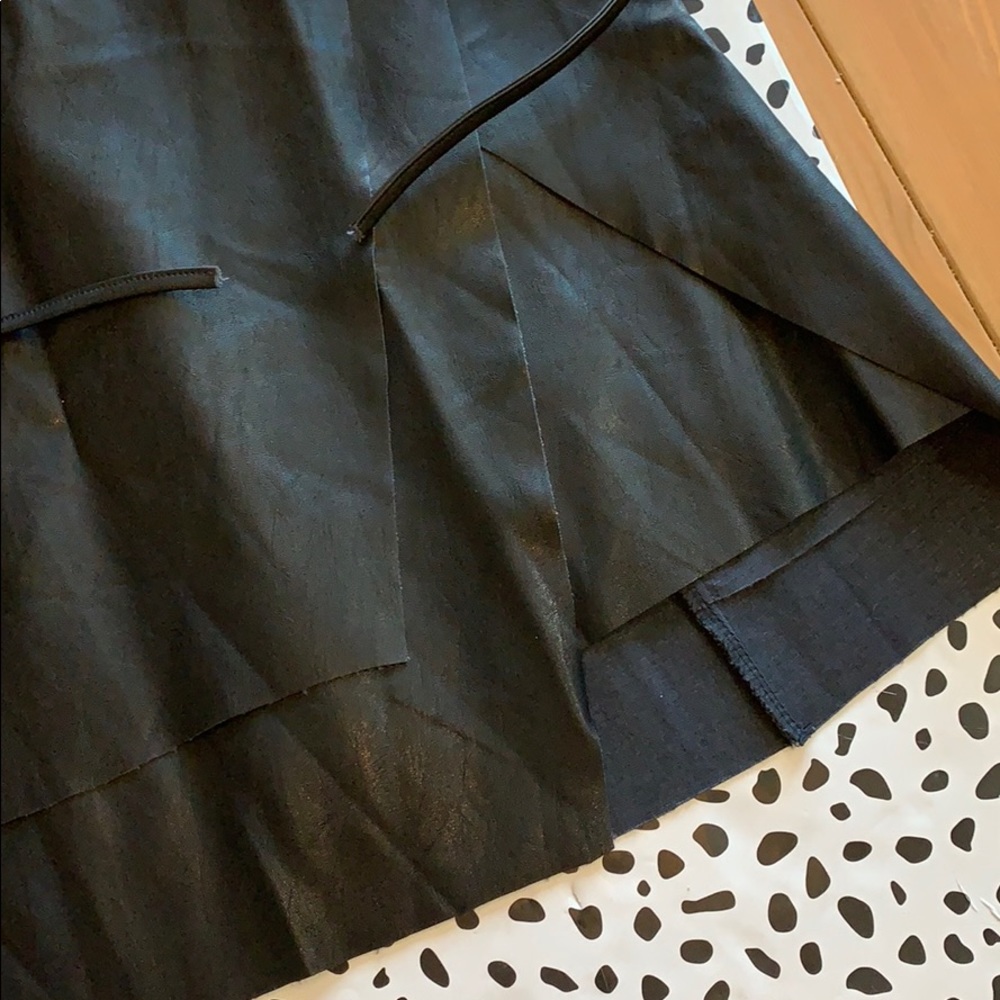 Seek the Label Black Faux Leather Mini Skirt Tie Waist Goth – Size S - Picture 3 of 9